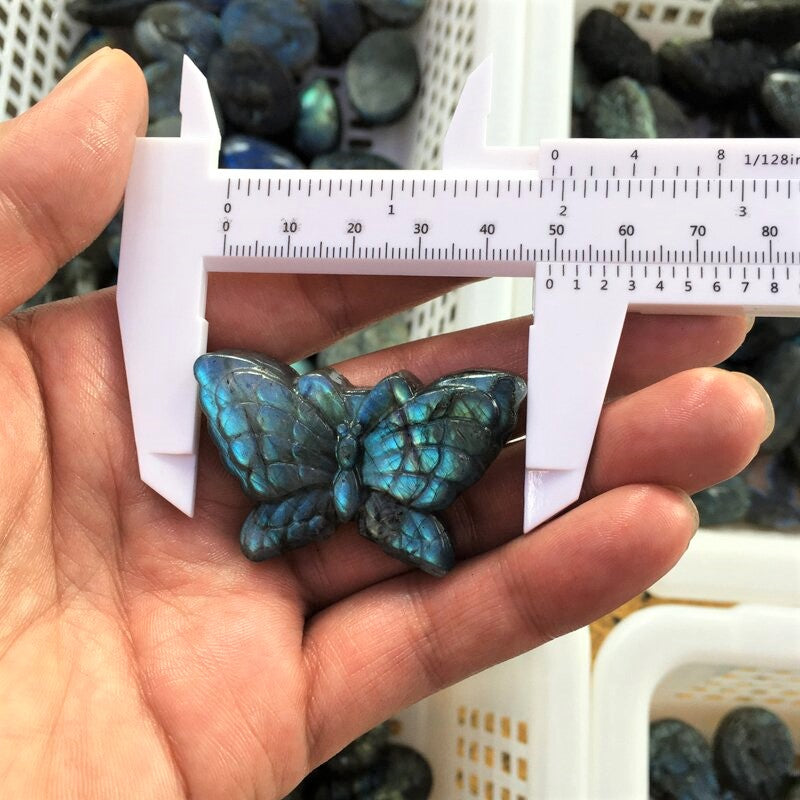 Labradorite Butterfly Carving Natural crystal carved