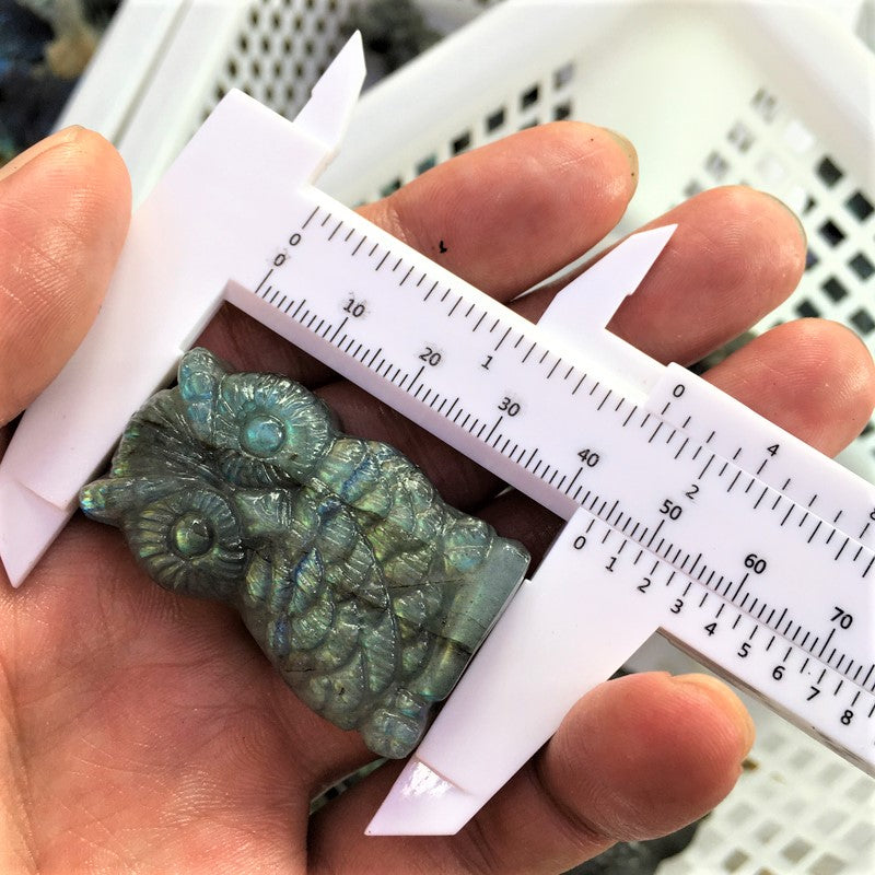 Labradorite Owl Carving Natural crystal carved