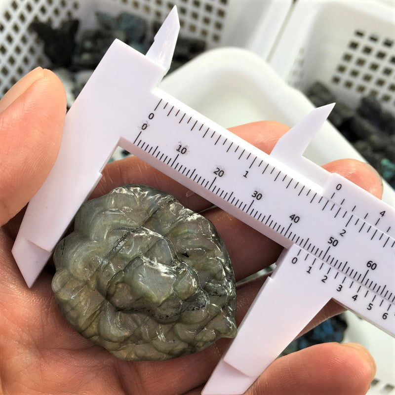 Labradorite Lion head Carving Natural crystal carved