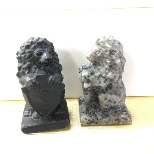 Lion Black obsidian Yooperlite Carving Natural crystal Animals carved