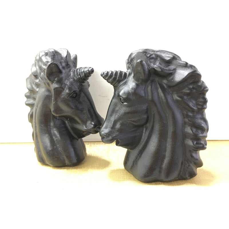 Unicorn Black obsidian Yooperlite Carving Natural crystal Animals carved