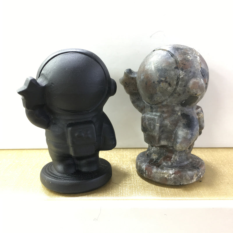 Astronaut Black obsidian Yooperlite Carving Natural crystal carved