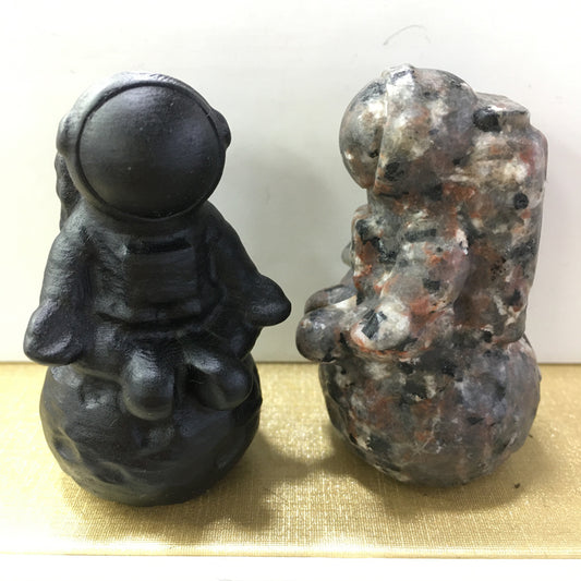 Astronaut Black obsidian Yooperlite Carving Natural crystal carved