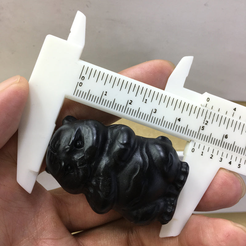 Tiger Black obsidian Yooperlite Carving Natural crystal animal carved