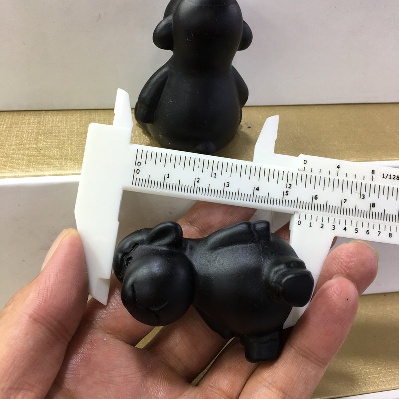 Shaun the Sheep Black obsidian Yooperlite Carving Natural crystal animal carved