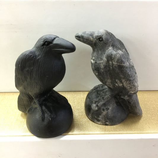 Raven Black obsidian Yooperlite Carving Natural crystal animal bird carved