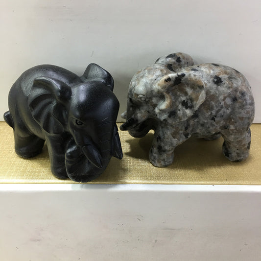 Elephant Black obsidian Yooperlite Carving Natural crystal animal carved