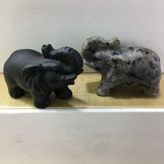 Elephant Black obsidian Yooperlite Carving Natural crystal animal carved