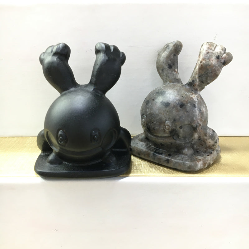 Chingling Black obsidian Yooperlite Carving Natural crystal Pokémon carved