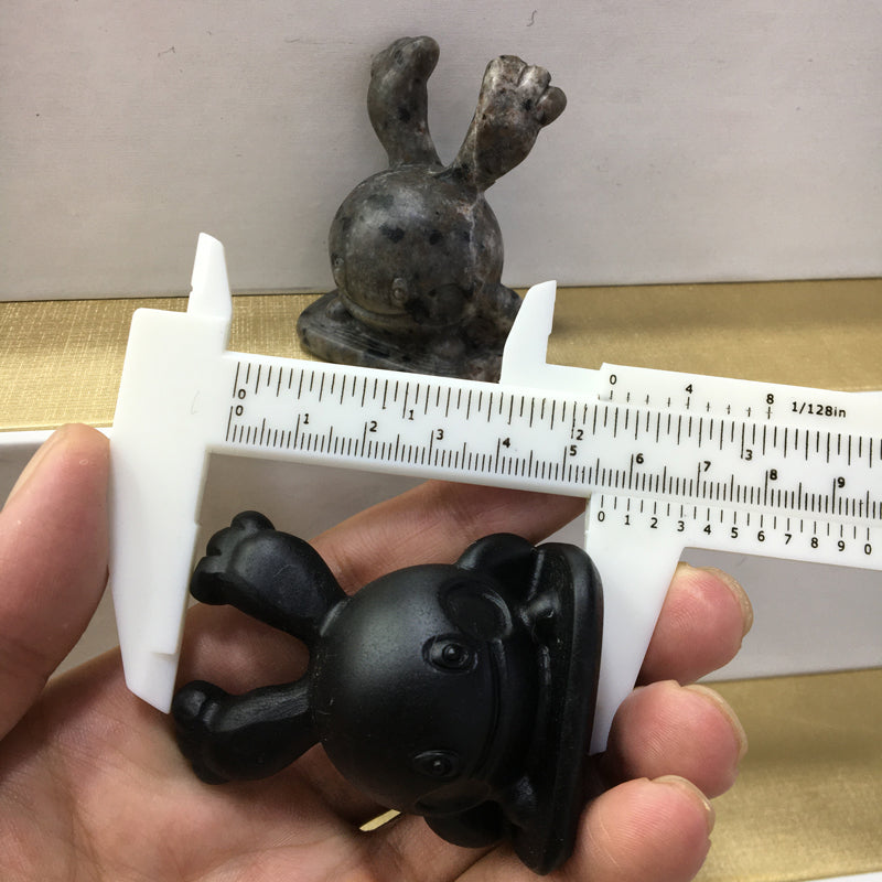 Chingling Black obsidian Yooperlite Carving Natural crystal Pokémon carved