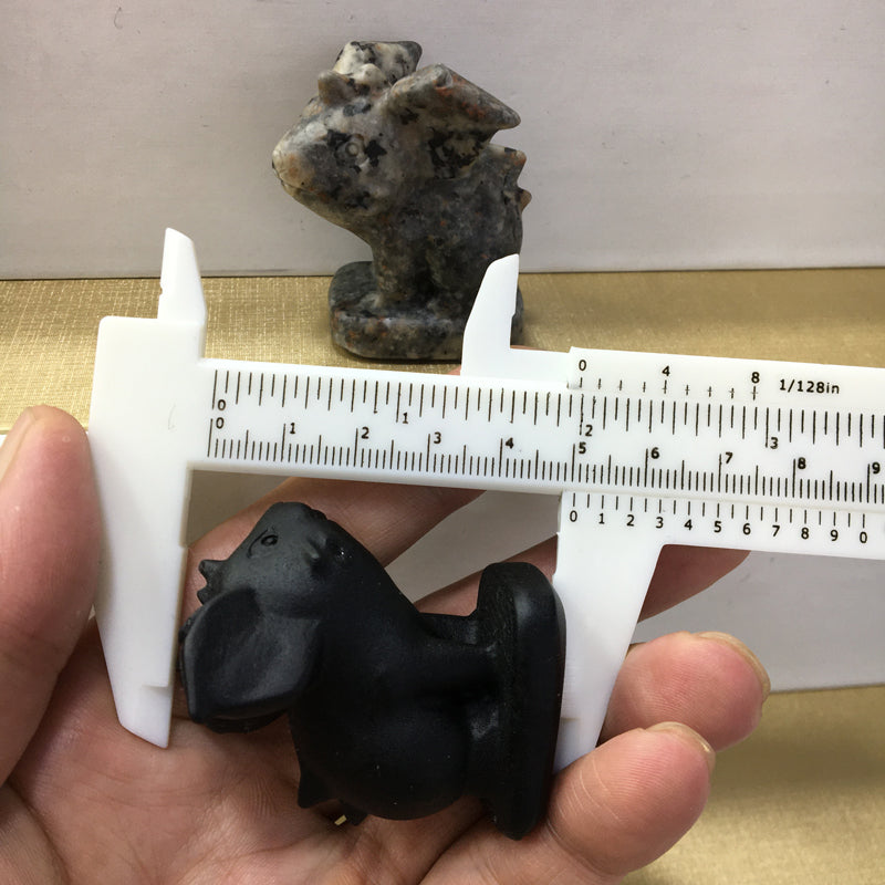 Nidoran♀ Black obsidian Yooperlite Carving Natural crystal Pokémon carved