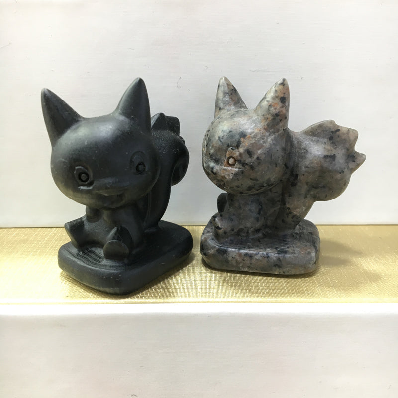 Pachirisu Black obsidian Yooperlite Carving Natural crystal Pokémon carved