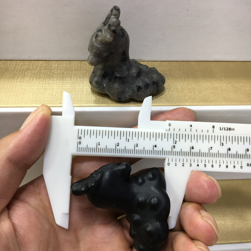 Slugma Black obsidian Yooperlite Carving Natural crystal Pokémon carved