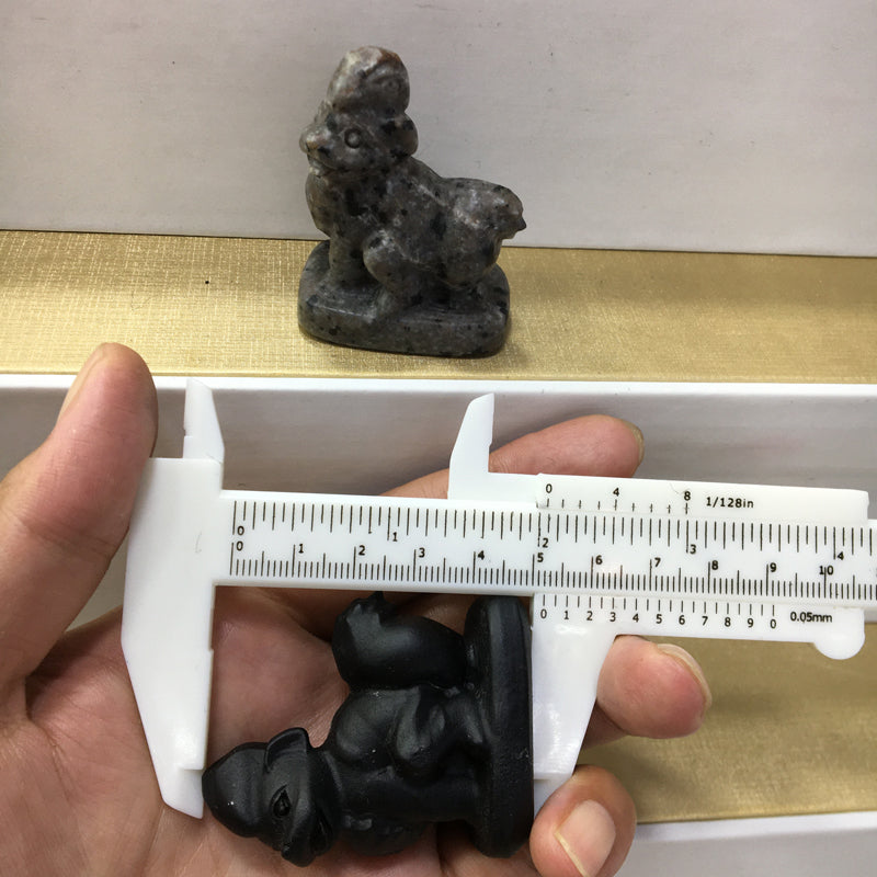 Growlithe Black obsidian Yooperlite Carving Natural crystal Pokémon carved