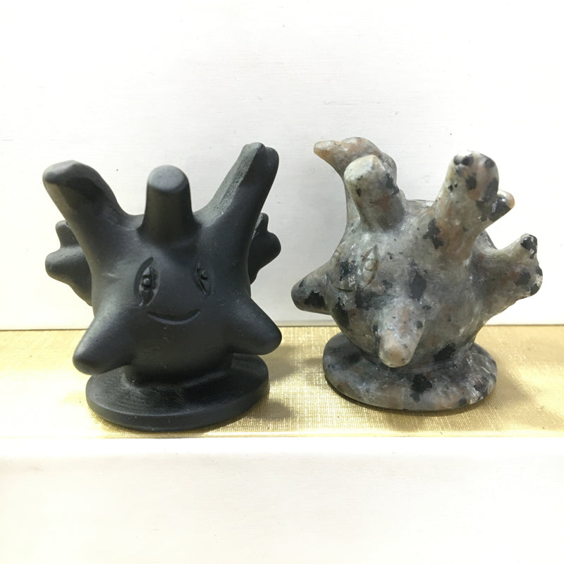 Corsola Black obsidian Yooperlite Carving Natural crystal Pokémon carved