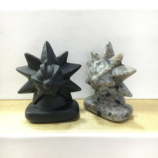 Starmie Black obsidian Yooperlite Carving Natural crystal Pokémon carved