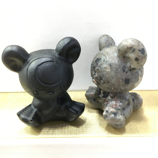 Teddiursa Black obsidian Yooperlite Carving Natural crystal Pokémon carved