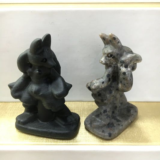 Lucario Black obsidian Yooperlite Carving Natural crystal Pokémon carved