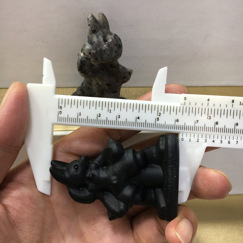 Lucario Black obsidian Yooperlite Carving Natural crystal Pokémon carved