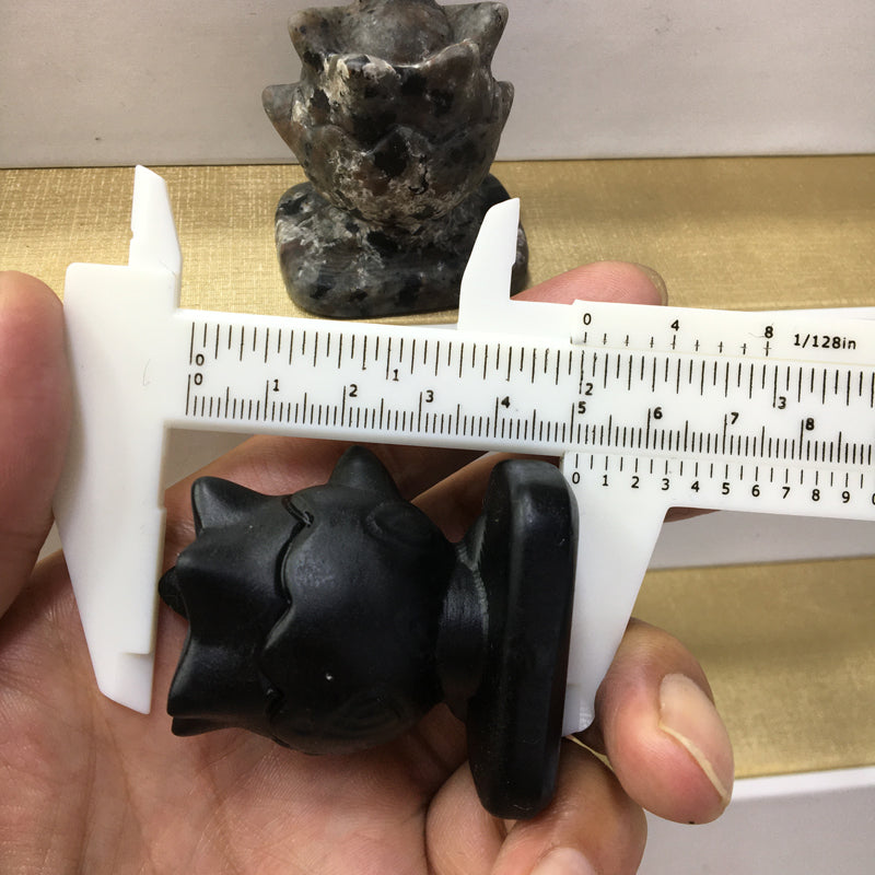 Togepi Black obsidian Yooperlite Carving Natural crystal Pokémon carved