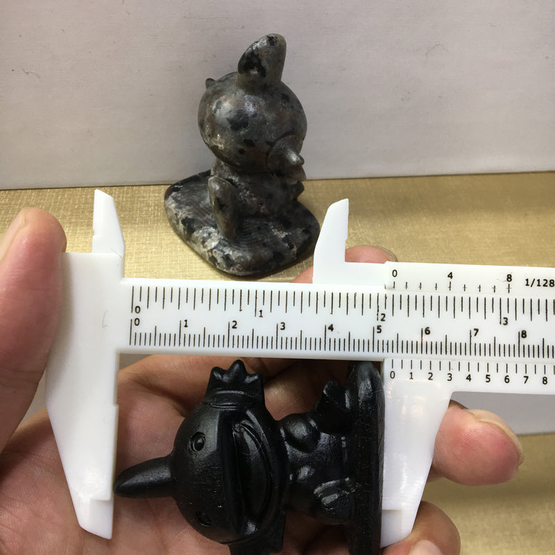 Mudkip Black obsidian Yooperlite Carving Natural crystal Pokémon carved