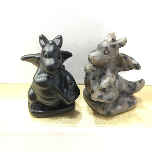 Dragonite Black obsidian Yooperlite Carving Natural crystal Pokémon carved