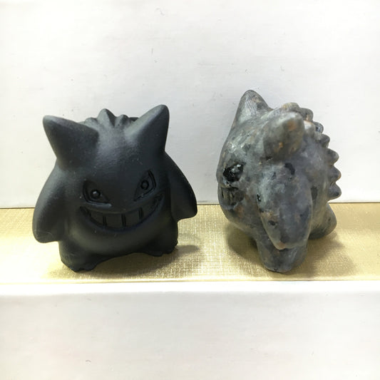 Gengar Black obsidian Yooperlite Carving Natural crystal Pokémon carved