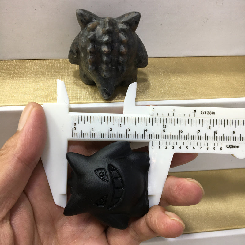 Gengar Black obsidian Yooperlite Carving Natural crystal Pokémon carved