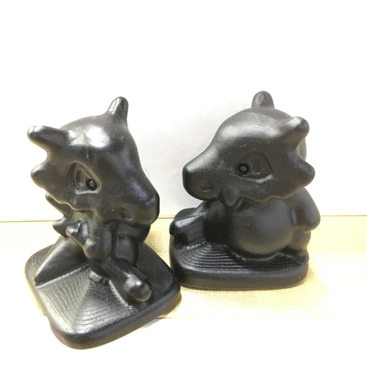 Cubone Black obsidian Yooperlite Carving Natural crystal Pokémon carved