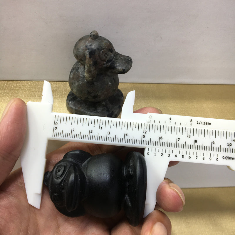 Psyduck Black obsidian Yooperlite Carving Natural crystal Pokémon carved