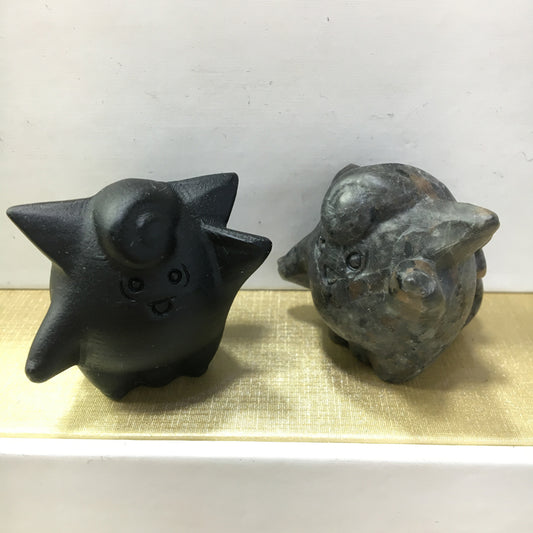 Clefairy Black obsidian Yooperlite Carving Natural crystal Pokémon carved