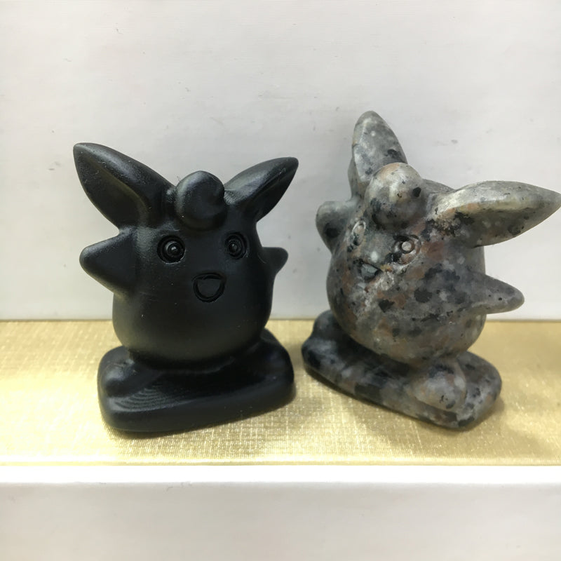 Wigglytuff Black obsidian Yooperlite Carving Natural crystal Pokémon carved