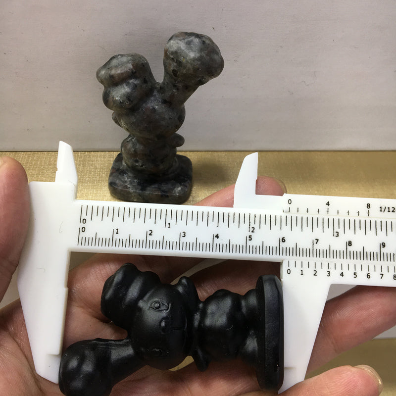 Buneary Black obsidian Yooperlite Carving Natural crystal Pokémon carved