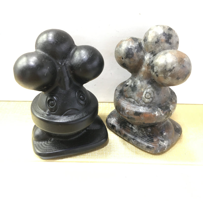 Bonsly Black obsidian Yooperlite Carving Natural crystal Pokémon carved