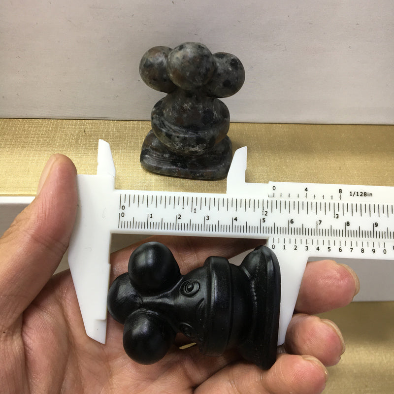 Bonsly Black obsidian Yooperlite Carving Natural crystal Pokémon carved