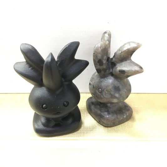 Oddish Black obsidian Yooperlite Carving Natural crystal Pokémon carved