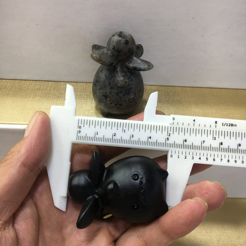 Smoliv Black obsidian Yooperlite Carving Natural crystal Pokémon carved