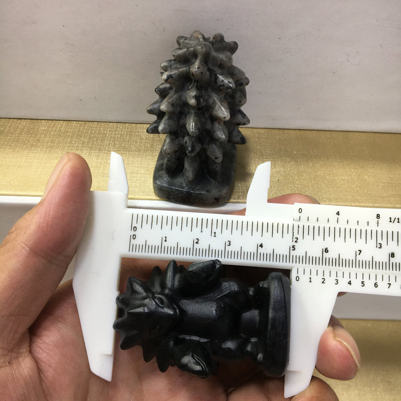 Sandslash carving Black obsidian Yooperlite Carving Natural crystal Pokémon carved