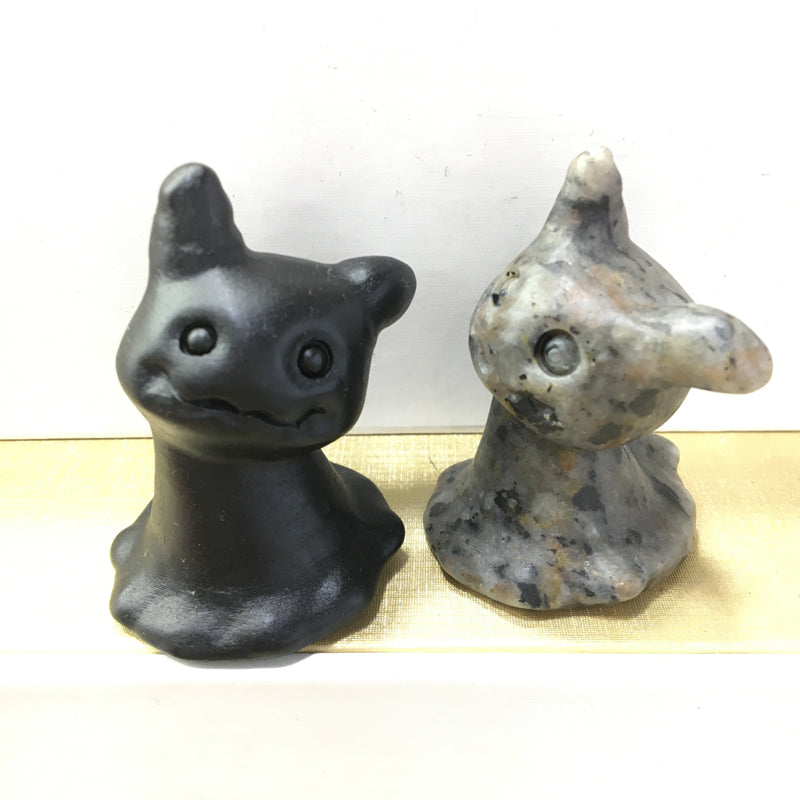 Mimikyu carving Black obsidian Yooperlite Carving Natural crystal Pokémon carved