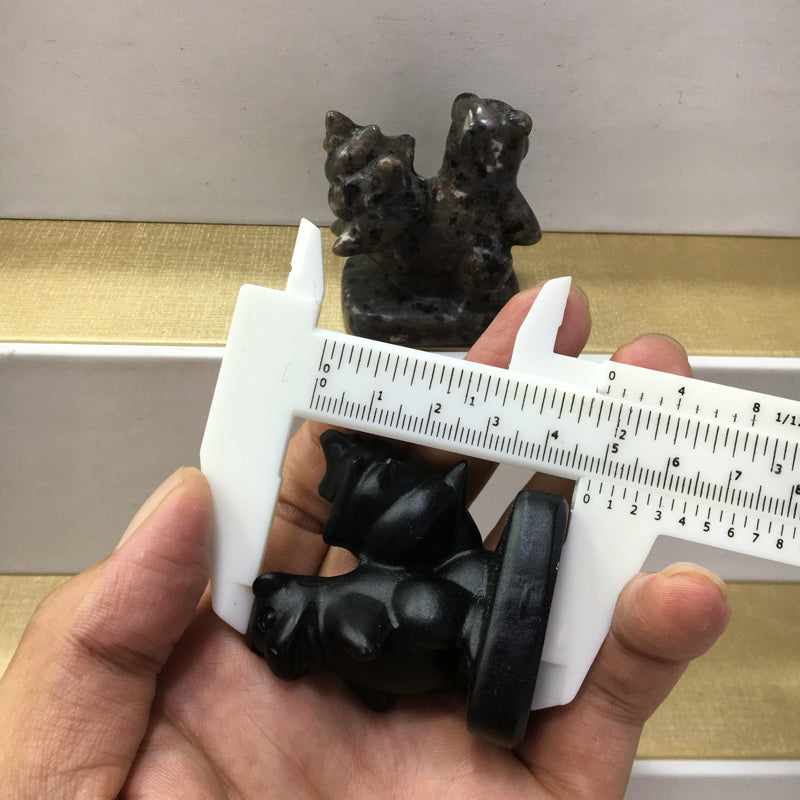 Slowbro carving Black obsidian Yooperlite Carving Natural crystal Pokémon carved