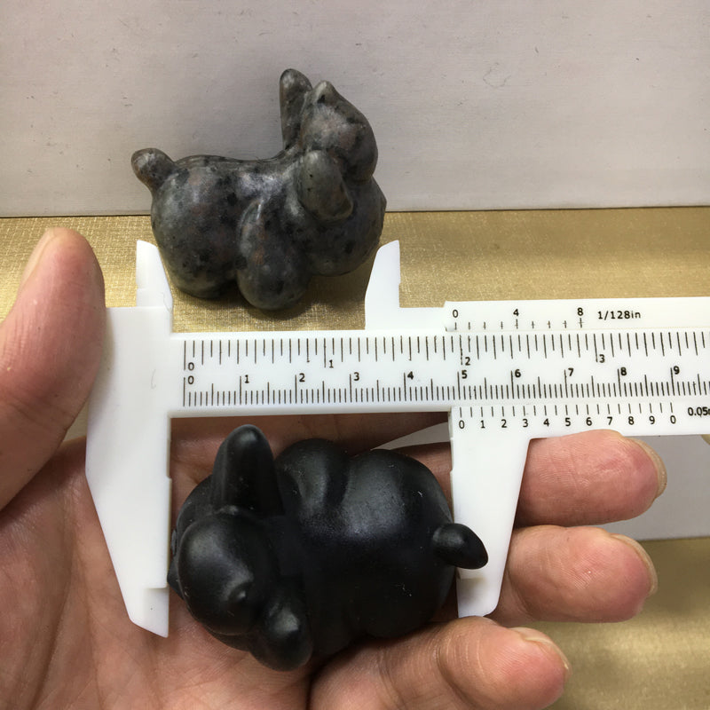 Pawmi carving Black obsidian Yooperlite Carving Natural crystal Pokemon carved