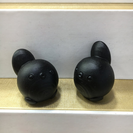 Poliwag carving Black obsidian Yooperlite Carving Natural crystal Pokemon carved