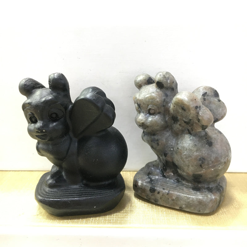 Pokémon carving Black obsidian Yooperlite Carving Natural crystal Pokemon carved