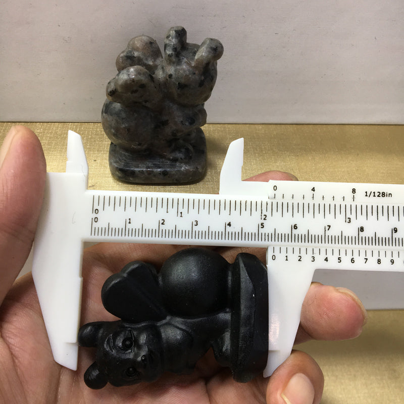 Pokémon carving Black obsidian Yooperlite Carving Natural crystal Pokemon carved