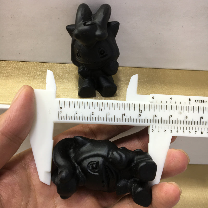 Pokémon carving Black obsidian Yooperlite Carving Natural crystal Pokemon carved