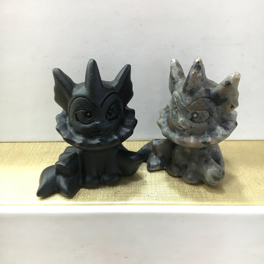 Vaporeon carving Black obsidian Yooperlite Carving Natural crystal Pokemon carved