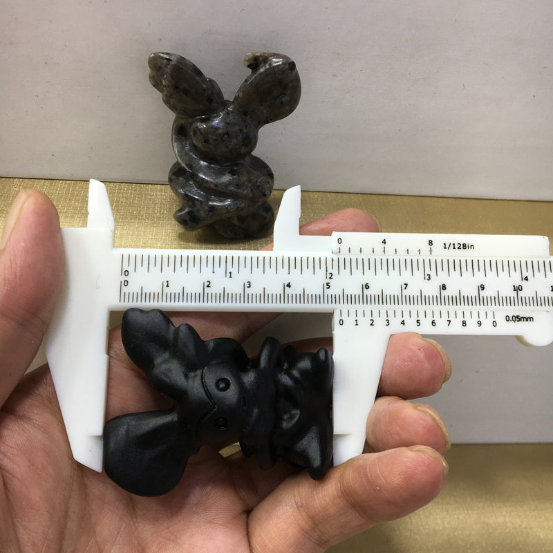 Sylveon carving Black obsidian Yooperlite Carving Natural crystal Pokemon carved