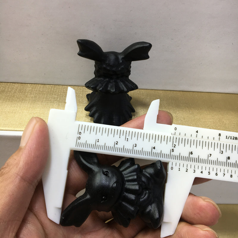 Jolteon carving Black obsidian Yooperlite Carving Natural crystal Pokemon carved