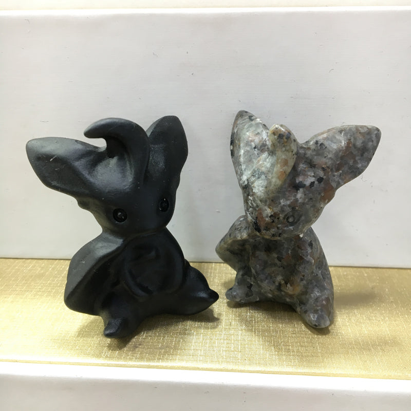 Leafeon carving Black obsidian Yooperlite Carving Natural crystal Pokemon carved