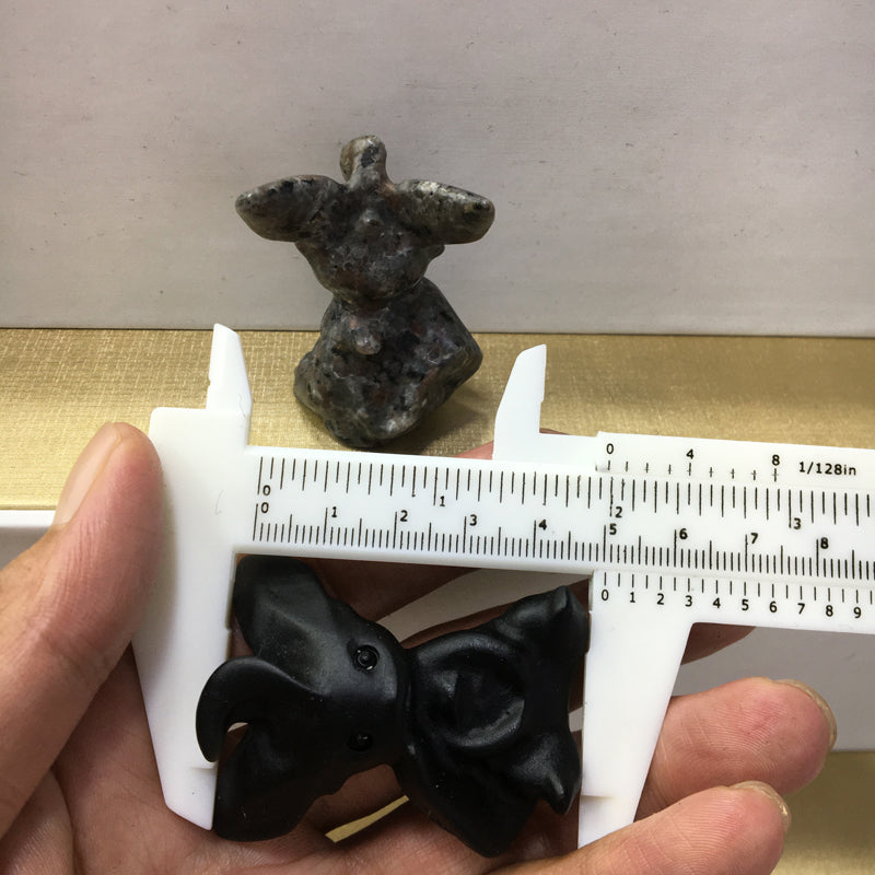 Leafeon carving Black obsidian Yooperlite Carving Natural crystal Pokemon carved